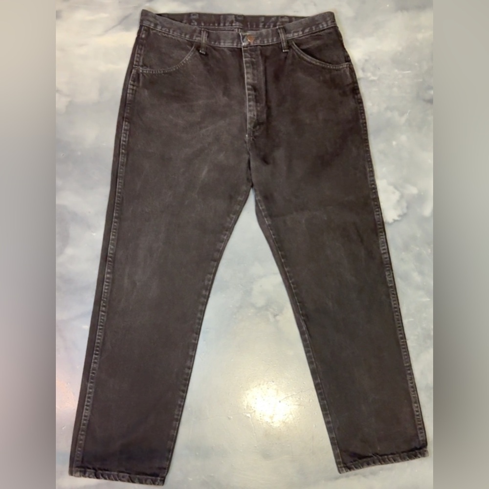 Vintage Rustler Men’s Jeans Black Charcoal Denim Size‎ 38x30 Relaxed Fit